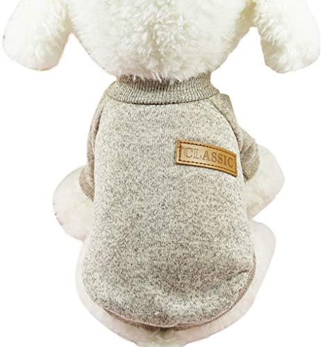 Kineca Small Dogs Puppy Cat Clothing Chihuahua Winter Warm Knitted Clothes Soft Knitting Pet Vest Sweater cream-coloured M