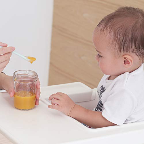 Glass Baby Food Storage Containers - Set Contains 4 Small Reusable 4oz Jars and 4 Large Reusable 8oz Jars with Airtight Lids and Waterproof Label - Thumbnail 5