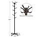 SONGMICS Rotating Hooks Coat Hat Rack Entryway Coat Tree with Base for Coat Hat Purse Jacket Espresso