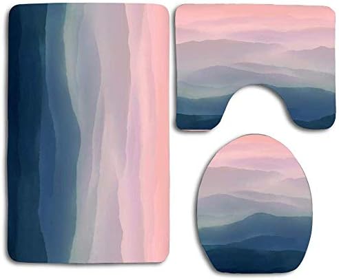 Grau Rosa Pastell Himmel Aquarell Abstrakte Szene Glattes Licht Morgen Traumerisch Trube Natur Design Naturliche 3pcs Badezimmer Set Teppich Konturmatte Toilettendeckelabdeckung Badematten Amazon De Kuche Haushalt