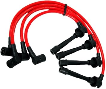 Amazon Com Vms Racing 91 98 Red Spark Plug Wires Set Compatible With Nissan 240sx Ka24de S13 S14 Sohc 1991 1998 Automotive