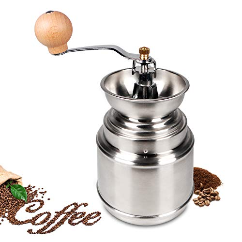 FLASNAKE Manuelle Kaffeemühle, konische Fräsmühle & gebürsteter Edelstahl, am besten für Aeropress, Tropfkaffee…