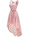 BeryLove Women's Floral Lace Hi-Lo Bridesmaid Dress V Neck Cocktail Formal Swing Dress