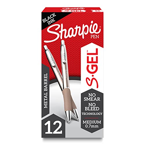 SHARPIE SGel, Gel Pens, Sleek Metal Barrel, Champagne, Medium Point (0