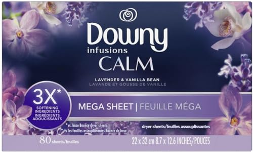 ダウニーシート MEGA インフュージョン CALM ラベンダー&バニラ 80枚×1個 Downy Mega Sheet Infusions CALM Lavender&Vanilla bean 柔軟商品画像