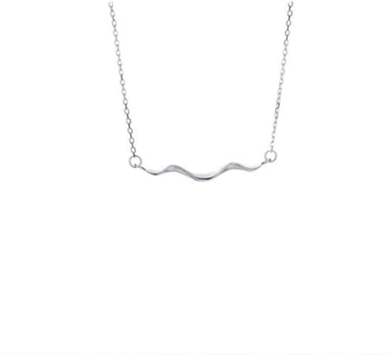 Amazon シルバーネックレススタイルファッションシンプルな海岸線ウェーブ925スターリングシルバージュエリー人気の鎖骨チェーンネックレス ネックレス 通販