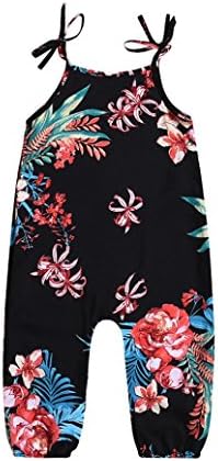 QingFan Newborn Baby Spaghetti Strap Print Bodysuit Romper Jumpsuit Outfits for Baby Girls Summer