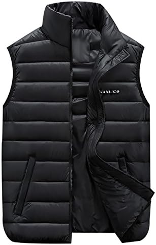 lemu Men's Lightweight Warm jacket Vest&amp;Wind-Resistant Puffer Vest US X-Large/Tag5XL Black