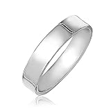 Bling Jewelry Sterling Silver Flat Wedding Band Ring Unisex 4mm