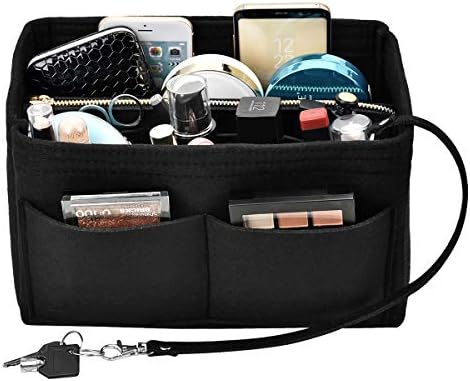 Purse organizer insert,Kumako Felt Bag Organizer,Lightweight&Sturdy With Zipper For LV Neverfull,Speedy,Longchamp&Tote Bags