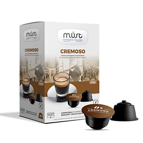 MUST 50 Kaffeekapseln Selbstgeschützt in 100% Recycelbarem Kunststoff, Cremige Mischungsintensität 6/8 Anzeige in Box…