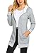 ELESOL Women Casual Zip up Fleece Hoodies Tunic Sweatshirt Long Hoodie Jacket S-XXXL