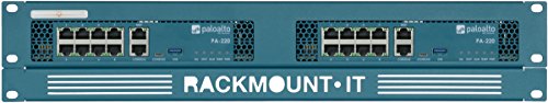 Rackmount.IT | RM-PA-T3 | PA-Rack | Rack Mount Kit for Palo Alto PA-220 - Double Unit Rack (19", 1.3U, 2U with the supplied front plate, RAL 5009 Azure Blue)