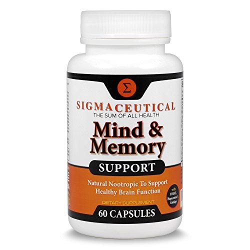 Premium Mind & Memory Support - Brain Function Supplement, Natural Nootropic, Focus Booster w/ DMAE, L-Glutamine, St. John's Wort & Ginkgo Biloba (Free E-Book 