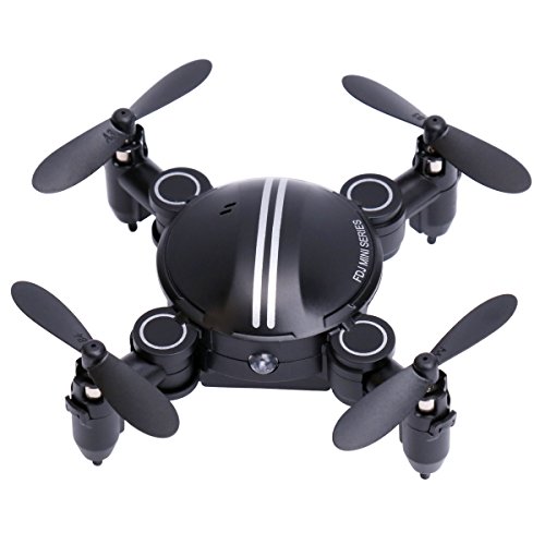 Dwi Dowellin Mini foldable drone RC Quadcopter UFO Nano Aircraft with Altitude Hold Folding Drone Flying Toys for Children X16 Black