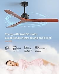 Sofucor 60 inch Solid Wood Ceiling Fan no Lights