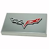 2005-2013 C6 Corvette Polished Stainless Steel Fuse Box Cover with Crossed Flags Emblem