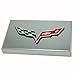 2005-2013 C6 Corvette Polished Stainless Steel Fuse Box Cover with Crossed Flags Emblem