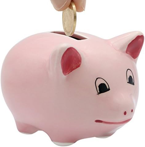 EPFamily Small Pink Piggy Bank for Girls Boys Kids Pig Piggy Banks Ceramic, for Baby,Hand Paint
