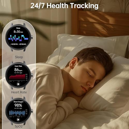 Smart Watch for Women Men(Answer/Make Calls), Fitness Tracker Built-in AI Voice, 1.27" HD Smartwatch with Heart Rate/Sleep/Step/SpO2 Monitor, 100+ Sports Modes, IP68 Waterproof Watch for Android iOS