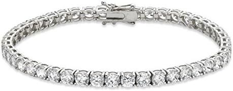 Realistic Top Grade 10 Carats 4mm White Fire Simulated Diamond Tennis Bracelet bra4m7