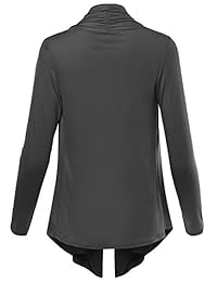 De la Mujer Solid Jersey de punto frontal abierto, mangas largas chaqueta de punto   hecho en Estados Unidos