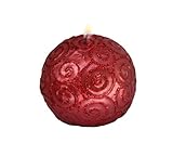 Biedermann Red Glitter Ball Candle, 2-1/4-Inch