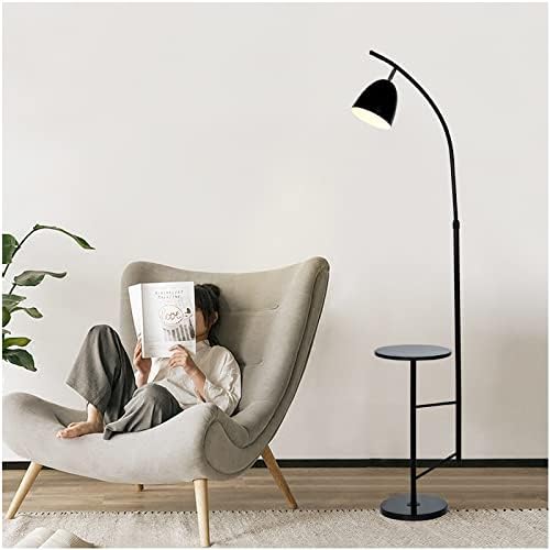 O'NEELDY Modern Black Arc Floor Lamp with Marble Table 70'' Tall