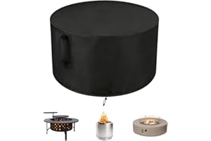 Saking Fire Pit Cover Round Heavy Duty Fabric with Upgraded PU Coating, Fits for 19", 20", 21", 22" Outdoor Fire Pit/Table, G