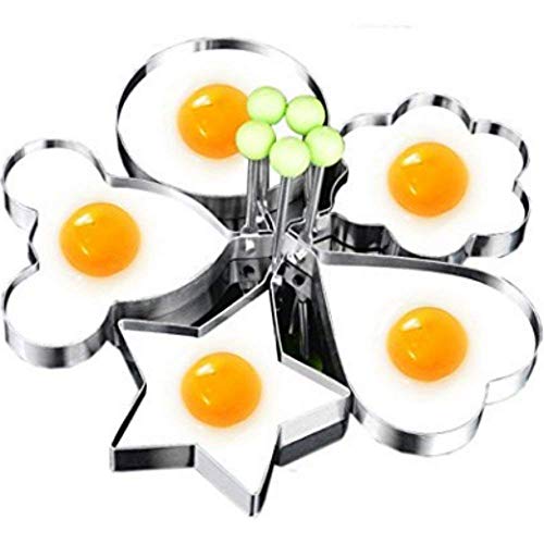 Magik 5 Pcs Fried Egg Non Stick Stainless Steel Pancake Ring Mold Cooking Kitchen Tools