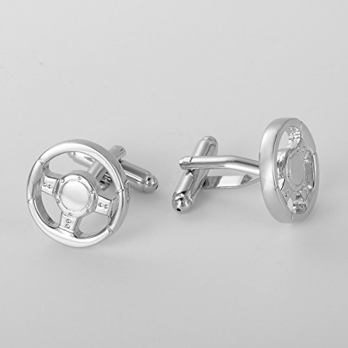 Housweety Steering-wheel Classic Cufflinks with Gift Box 1pair