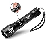 Ousili LED Tactical Flashlights High Lumen Rechargeable Bright Flashlight, With Charger and Car Charger for Outdoor(Battery Included)