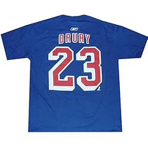 Chris Drury Reebok Royal Blue Net Print T Shirt (Large)