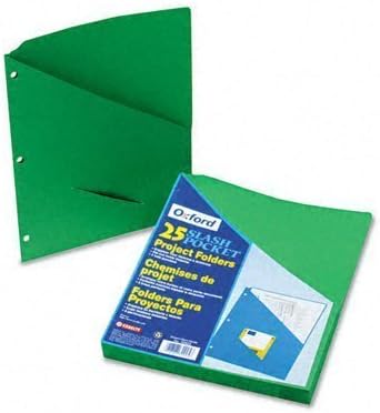 Pendaflex 32925 Essentials Slash Pocket Project Folders, Jacket, Letter Size, GR, 25/Pk by Pendaflex