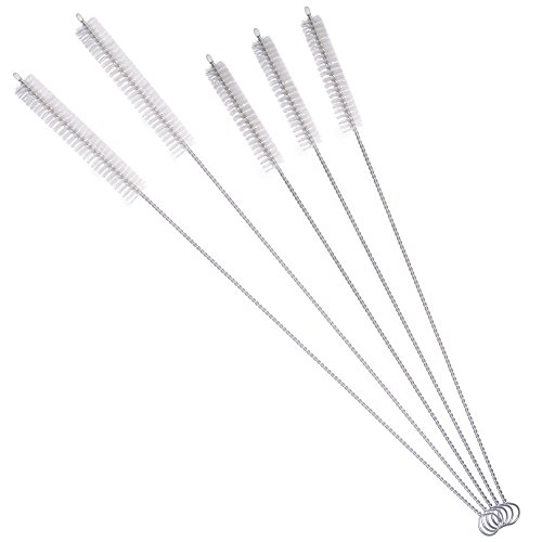 Drinking Straw Cleaning Brushes Set Pipe Tube Cleaner Nylon Bristles Stainless Steel Handle 10" 12" Extra Long 10mm 12mm Extra Wide Diameter - Set of 5 - Thumbnail 6