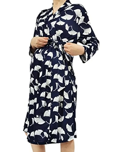 SUFEINI Maternity Robe with Matching Swaddle Set, Mommy Me Swaddle Set  Maternity Bathrobe Labor Nursing Delive
