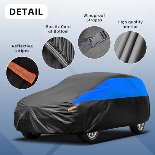 GUNHYI Breathable Waterproof Car Cover, Cover for Cars Audi A3 S3 RS3 Sportback Hatchback, Black Blue Canvas Car Garage Complete for Protection Against Rain, Sun and Dust.