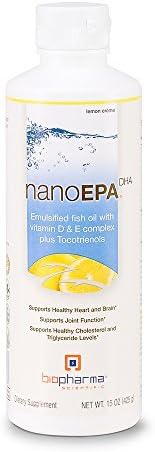 BioPharma Scientific NanoEPA-DHATM Fish Oil with Vitamin D & E Complex, Lemon Creme, 15 Ounce by Biopharma Scientific