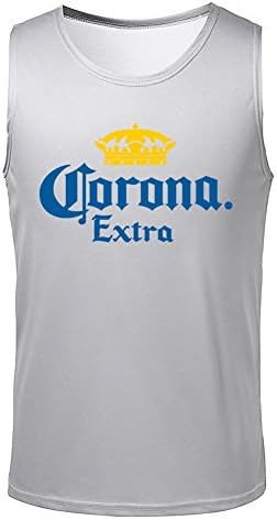 Gatany Mens Tanks Tee Shirt Corona Extra Logo Summer Tees Ash XL