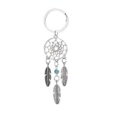 Hemlock Keychain, Feather Bag Ring Ornaments Car Key Chain Pendant (Green)