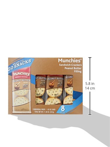 MUNCHIES PEANUT BUTTER CRACKERS 1.42OZ 8 PACK