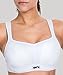 SYROKAN Women's High Impact Underwire Full Support Padded Mesh Active Sports Bra White 42DD