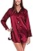 Alexander Del Rossa Del Rossa Womens Satin Nightshirt, Boyfriend Style Sleepshirt