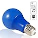 TORCHSTAR 7W Blue LED A19 Colored Light Bulb, E26/E27 Base, for Parties, Celebrations, Commemorative Activities, 30,000hrs
