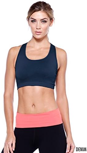 Nikibiki Sport Racerback Sports Bra Yoga Top Little Vintage Girl (Medium / Large, Myko Blue)