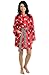 Del Rossa Womens 100% Cotton Short Printed Flannel Bathrobe Robe