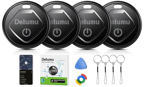 Smart Tracker Tag, 2026 [Google Certified] Air Tracker Android 4 Pack | Tracker Tags Battery Life 1 Year Life, Keys/Wallets/Suitcases/Backpack Locator