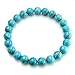 BEADNOVA AAA Grade 6mm Turquoise Gemstone Bracelet Semi Precious Gemstone Birthstone Healing Round Beads Stretch Bracelet 7