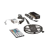 Enabled 16.4ft RGB Color Changing Kit with LED Flexible Strip, Controller with 44-button Remote Controller + 12 Volt Power Supply