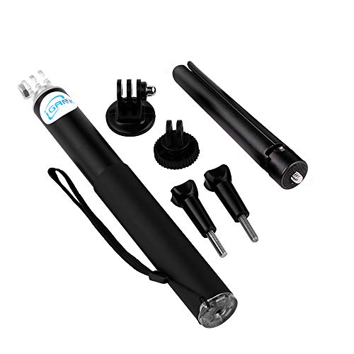 iGANK Selfie Stick Extendable Monopod Pole Hand Grip with Mini Tripod Mount Stand for Gopro Hero 6, Gopro Hero(2018), Hero 5 4, Session, AKASO, Xiaomi Yi Action Cameras and Compact Cameras, ST301